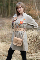 Vyšívaná ľanová tunika/šatotunika Dar zeme