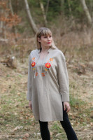 Vyšívaná ľanová tunika/šatotunika Dar zeme