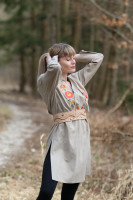 Vyšívaná ľanová tunika/šatotunika Dar zeme