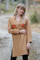 Vyšívaná ľanová tunika/šatotunika Lesná cestička