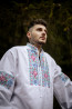 Ľudová ľanová biela vyšívaná košeľa Gabriel - Krojove.sk