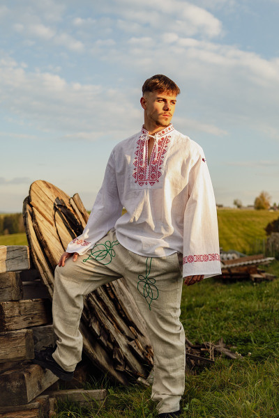 Ľudová ľanová biela...