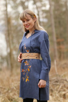 Vyšívaná ľanová tunika/šatotunika Zatajiť dych