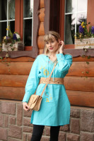 Vyšívaná ľanová tunika/šatotunika Melódia ticha