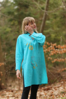 Vyšívaná ľanová tunika/šatotunika Melódia ticha