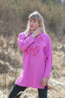 Vyšívaná bavlnená tunika Šípová ruža