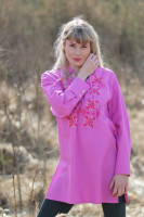 Vyšívaná bavlnená tunika Šípová ruža