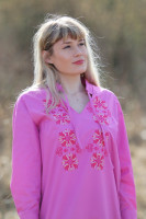 Vyšívaná bavlnená tunika Šípová ruža