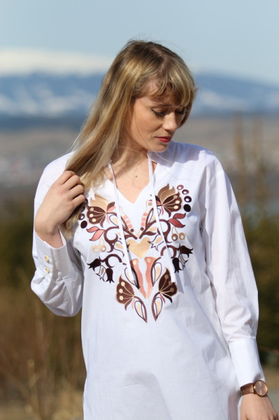 Vyšívaná bavlnená tunika Zara