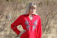 Vyšívaná bavlnená tunika Tvorivosť