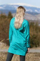 Vyšívaná bavlnená tunika Modrá lagúna