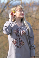 Vyšívaná bavlnená tunika Bútľavá vŕba