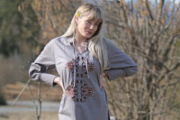 Vyšívaná bavlnená tunika Bútľavá vŕba