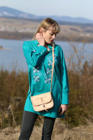 Vyšívaná bavlnená  tunika Smaragdové ráno