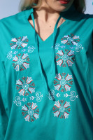 Vyšívaná bavlnená  tunika Smaragdové ráno