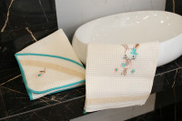 Vyšívaný WAFLE bavlnený detský uterák ZAJKO