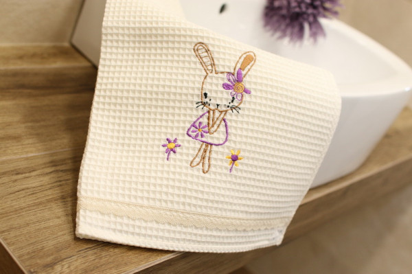 Vyšívaný WAFLE bavlnený...