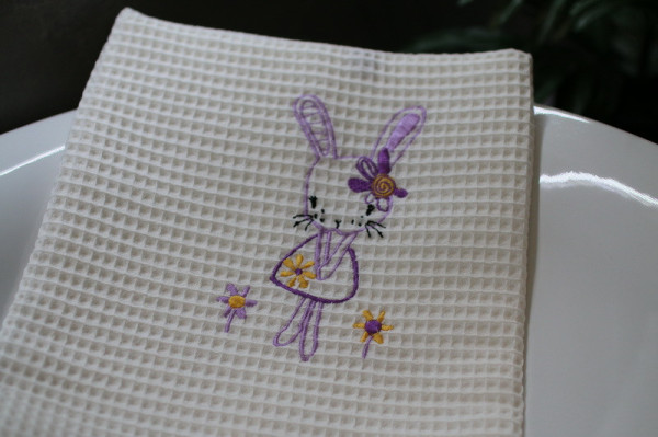 Vyšívaný WAFLE bavlnený...