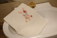 Vyšívaný WAFLE bavlnený detský uterák ZAJKO