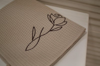 Vyšívaný WAFLE bavlnený  uterák ROSE