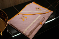 Vyšívaný WAFLE bavlnený detský uterák SOVIČKA