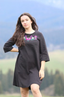 Krátke vyšívané ľanové šaty Babičkina pieseň