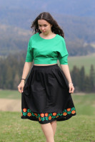 Vyšívaný bavlnený crop top Ranná rosa