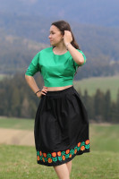 Vyšívaný bavlnený crop top Ranná rosa
