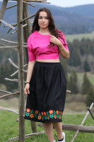 Vyšívaný bavlnený crop top Pivónia