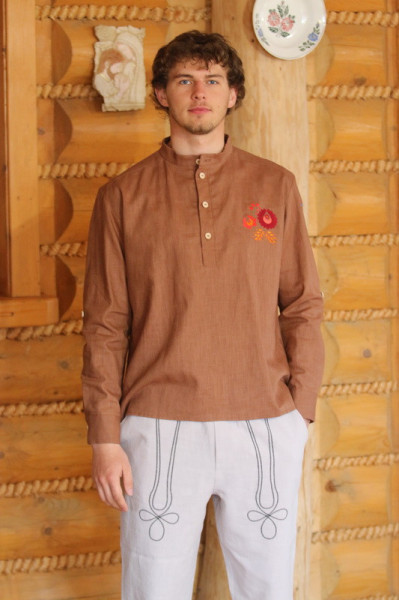 Pánska ľanová vyšívaná...