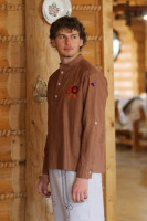 Pánska ľanová vyšívaná košeľa Vilo