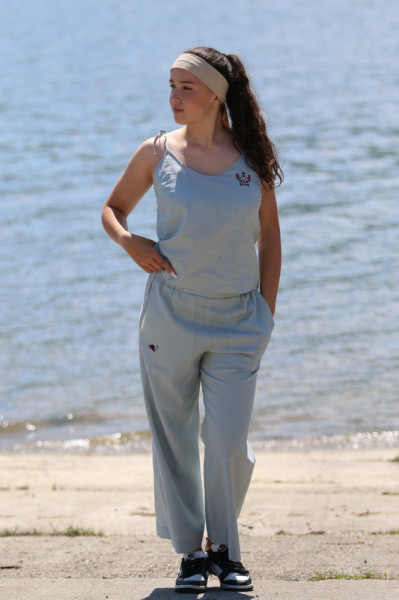 Ľanové vyšívané tielko Alica