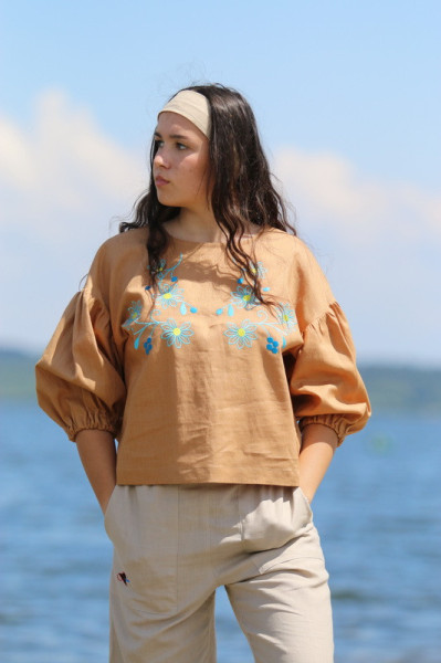 Vyšívaná ľanová blúzka V...