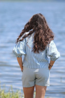 Bavlnená pásikavá blúzka Teresa