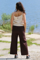 Ľanové 3/4 nohavice Kakao