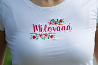 Vyšívané biele tričko MILOVANÁ