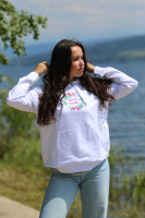 Vyšívaná mikina DCÉRA KRÁĽA biela