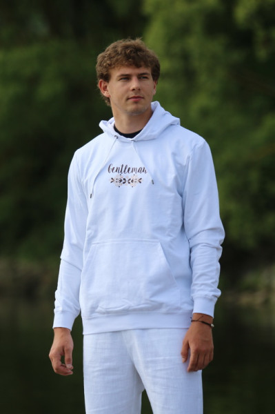 Vyšívaná biela mikina...