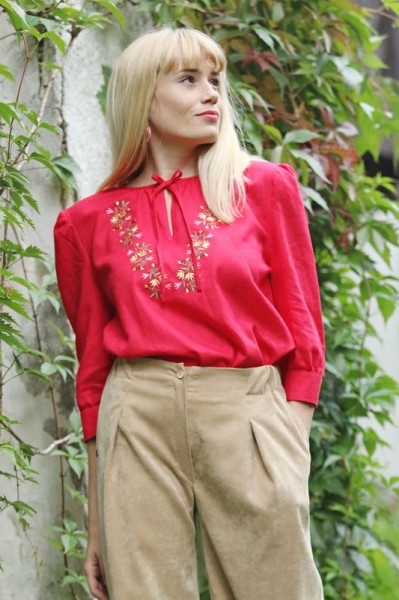 Vyšívaná ľanová blúzka Hilda