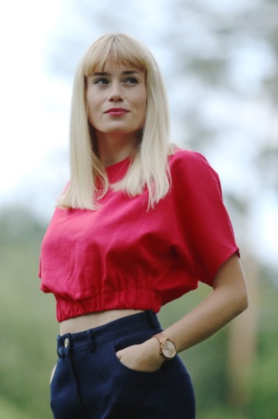 Ľanový crop top Svieži melón