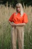 Ľanový crop top Pomaranč