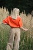 Ľanový crop top Pomaranč