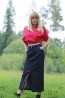 Rifľová vyšívaná midi sukňa Lucia