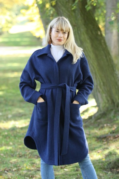 Prechodný vlnený tmavomodrý...