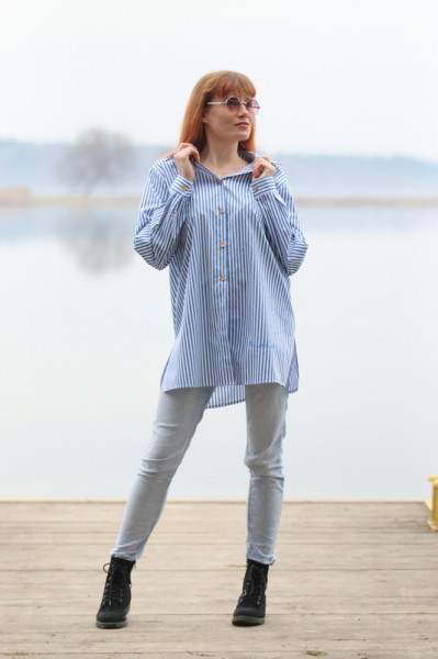 Dámska pásikavá bavlnená...