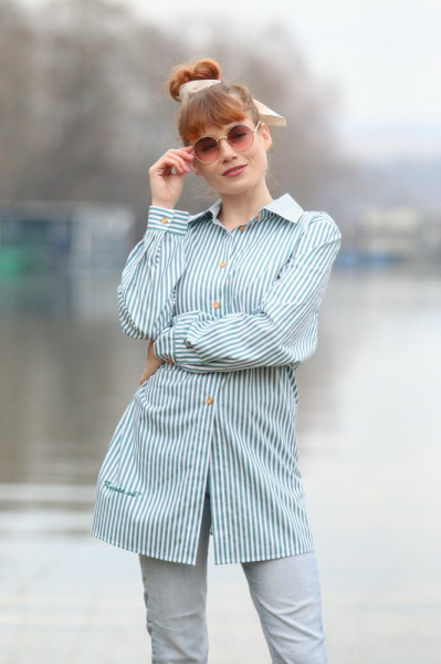 Dámska bavlnená pásikavá...