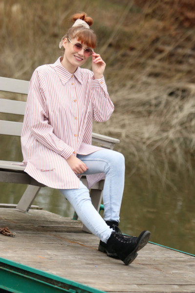 Dámska bavlnená pásikavá...