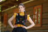 Folklórny vyšívaný čierny lajblík Hana