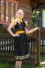 Folklórny vyšívaný čierny lajblík Hana