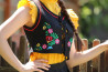 Folklórny vyšívaný čierny lajblík Hana